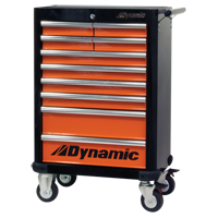 滚轮工具柜,10抽屉,28 D x 43-1/4“W x 18 H,黑色/橘色NJH977 | TENAQUIP