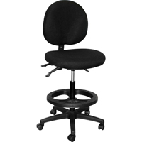 工效学速记椅子,起草、可调,23 - 33”,织物座椅,黑色OA286 | TENAQUIP