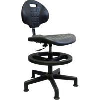 重型人体工程学座椅,聚氨酯,黑色,250磅。能力OJ967 | TENAQUIP