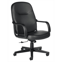办公椅、皮革、黑色OK049 | TENAQUIP