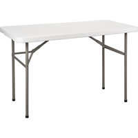 折叠桌、矩形、48“L x 24”W,聚乙烯,白色ON598 | TENAQUIP