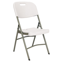 折叠椅,聚乙烯,白色,350磅。承重能力ON602 | TENAQUIP