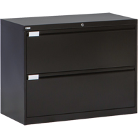 横向文件柜、钢铁、2个抽屉,36 D x 27-7/8“W x 18 H,黑色OP213 | TENAQUIP
