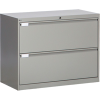 横向文件柜、钢铁、2个抽屉,36 D x 27-7/8“W x 18 H,灰色OP215 | TENAQUIP