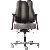 Synergo II工业品位符合人体工程学的椅子、乙烯、黑色/灰色,300磅。能力OP280 | TENAQUIP