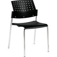 无臂的堆放椅子、塑料、33”高,300磅。能力,黑色OP315 | TENAQUIP