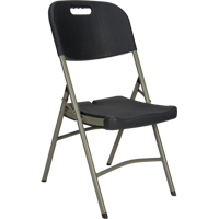 折叠椅,聚乙烯,黑色,350磅。承重能力OP448 | TENAQUIP