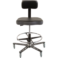 TF160™工业品位的符合人体工程学的椅子上,移动,可调节,20-1/2”——28-1/2”,乙烯座位,黑色/灰色OP491 | TENAQUIP