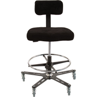 TF160焊接等级的符合人体工程学的椅子上,仿麂皮,黑色,300磅。能力OP492 | TENAQUIP