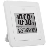 时钟、数字,电池供电的,7.625 D x 7.75“W x 1.5 H,白色OP593 | TENAQUIP