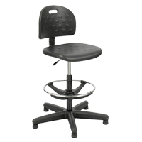 软艰难™凳子上,静止不动的,可调,29 - 49,聚氨酯座椅,黑色OP876 | TENAQUIP