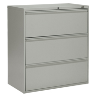 横向文件柜、钢铁、3个抽屉,36 D x 39-3/50“W x 19-1/4 H,灰色OP907 | TENAQUIP