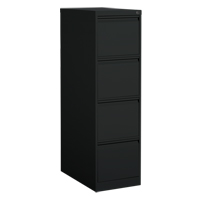 垂直文件柜、钢铁、4个抽屉,15-1/7 dx 52“25 W x H,黑色OP914 | TENAQUIP