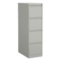 垂直文件柜、钢铁、4个抽屉,15-1/7 dx 52“25 W x H,灰色OP918 | TENAQUIP