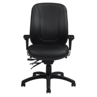 加班高背的椅子、皮革、黑色,300磅。能力OP924 | TENAQUIP