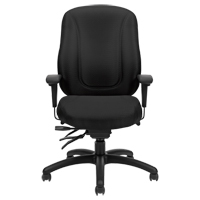 加班高背的椅子上,面料,黑色,300磅。能力OP925 | TENAQUIP