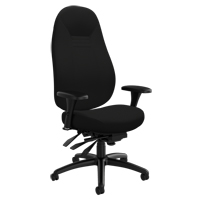 高背舒适的椅子上,聚酯,黑色,300磅。能力OP928 | TENAQUIP