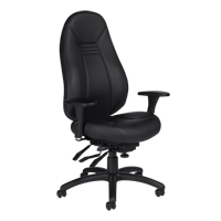 高背舒适的椅子上,皮革、黑色,300磅。能力OP929 | TENAQUIP