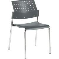 无臂的堆放椅子、塑料、33”高,300磅。能力,灰色OP932 | TENAQUIP