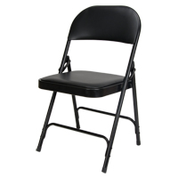 乙烯基垫折椅、钢铁、黑色,300磅。承重能力OP962 | TENAQUIP