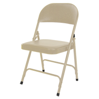 乙烯基垫折椅、钢铁、米色、300磅。承重能力OP963 | TENAQUIP