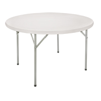折叠桌,圆的,48“L x 48”W,聚乙烯,白色OQ320 | TENAQUIP