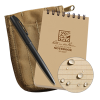 口袋里的笔记本包,软皮封面,棕褐色,100页,3 x 5”L“W OQ398 | TENAQUIP
