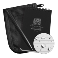 口袋里的笔记本包,软皮封面,黑色,100页,3“W x 5”L OQ399 | TENAQUIP