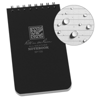 口袋Top-Spiral笔记本,软皮封面,黑色,100页,3 x 5”L“W OQ406 | TENAQUIP