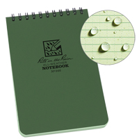 口袋Top-Spiral笔记本,软皮封面,绿色,100页,4“W x 6“L OQ407 | TENAQUIP