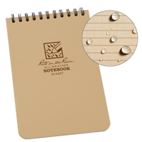 口袋Top-Spiral笔记本,软皮封面,棕褐色,100页,4“W x 6“L OQ408 | TENAQUIP