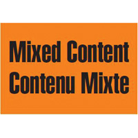 “混合内容/ Contenu mixte”标签,3 L x 2 W,橙色PG250 | TENAQUIP