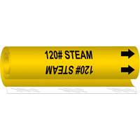 “120”号蒸汽管标记,环绕式处理,9 H x 8 W,黑色黄色SAE832 | TENAQUIP