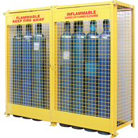 气瓶柜,20汽缸容积,88 D x 74“W x 30 H,黄色SAF848 | TENAQUIP