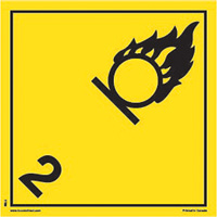 氧化气体隔离运输标签,4“L x 4”W,黑色黄色SAG859 | TENAQUIP