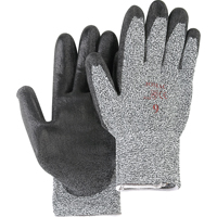 盐和胡椒针织手套用黑色手掌涂料、规模小/ 7,聚氨酯涂层、HPPE壳,ANSI / ISEA 105二级SAN298 | TENAQUIP