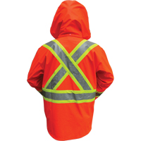Hi-Vis FR / PU安全雨夹克,小,高能见度橙色SDP054 | TENAQUIP