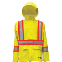 Hi-Vis FR / PU安全雨夹克,小,高能见度Lime-Yellow SDP068 | TENAQUIP