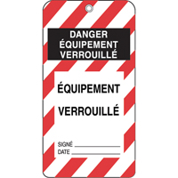 锁定标签、塑料、3 H“W x 5-3/4”,法国SE339 | TENAQUIP