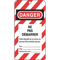 锁定标签、塑料、3 H“W x 5-3/4”,法国SE341 | TENAQUIP