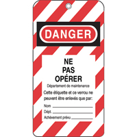 锁定标签、塑料、3 H“W x 5-3/4”,法国SE342 | TENAQUIP