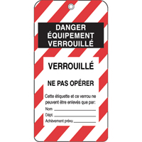 锁定标签、塑料、3 H“W x 5-3/4”,法国SE343 | TENAQUIP