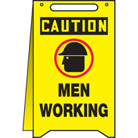 “男性的工作”折叠式™地板迹象,英语和象形图SEA515 | TENAQUIP