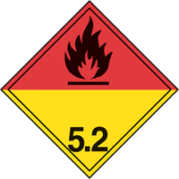 有机过氧化物隔离运输标签,4“L x 4”W,黑色红色和黄色SED445 | TENAQUIP