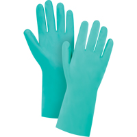 绿色的手套,大小从小到大/ 10、13”L,腈,Flock-Lined内衬,15-mil SEF086 | TENAQUIP