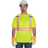 CSA的t恤,聚酯,从小到大,高能见度Lime-Yellow SEF111 | TENAQUIP