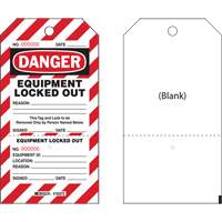“危险设备锁定”两部分穿孔标签、纸,4 H“W x 7”,英语SEF155 | TENAQUIP