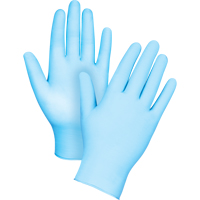 考试成绩手套,从小到大,腈/乙烯基,4-mil,无粉、蓝SEH166 | TENAQUIP