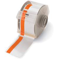 预印头条纹标签盒,76 mm x 100”,橙色白色SEN505 | TENAQUIP