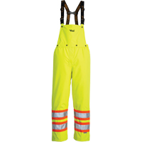 熟练工人可卸围涎安全裤,聚酯,小,高能见度Lime-Yellow SFI917 | TENAQUIP